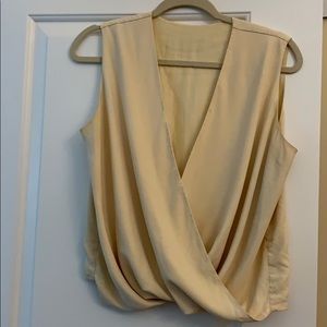 Sexy Suede lined satin blouse deep V neck